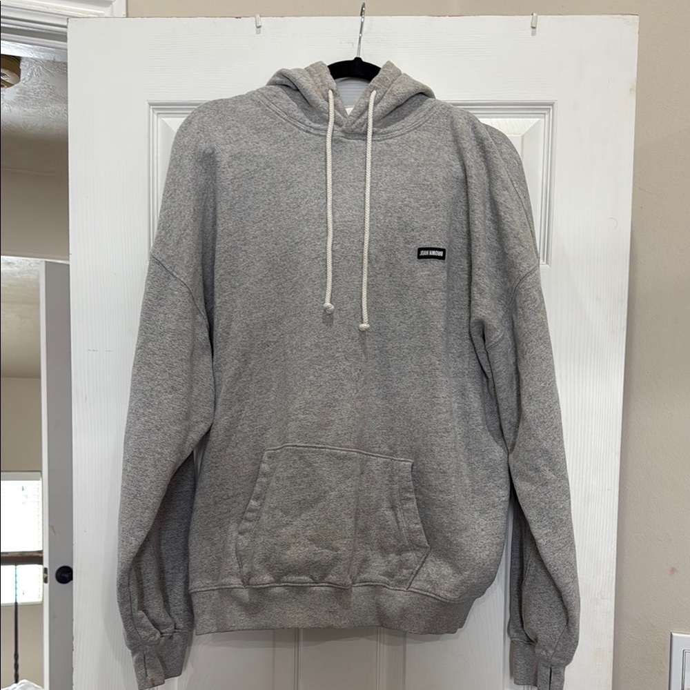 Joah Brown Gray Pullover Hoodie with Ribbed Cuffs